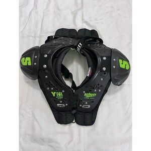 Schutt Y-Flex 4.0 Youth Football Shoulder Pads Black Green Large 14-15" Clean
